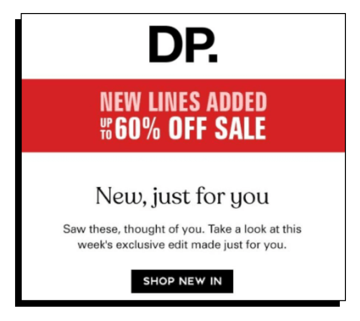 Ecommerce Personalization Strategy - DP Personalized Email Campaign