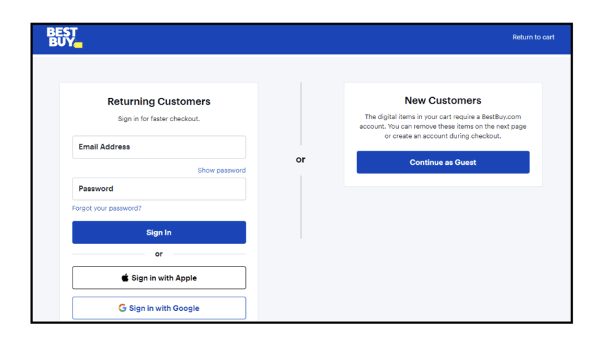 Improve Ecommerce Customer Experience - Best Buy Login & Signup