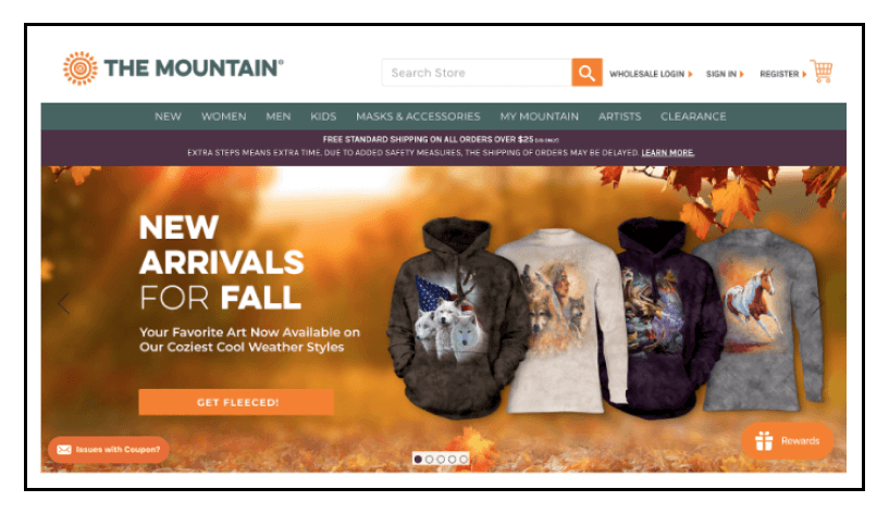 Ecommerce SEO - The Mountain Simple Navigation