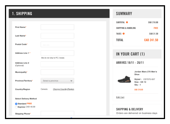 Best Checkout Page Examples - Nike