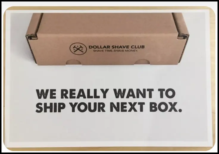 Successful Direct Mail Marketing Examples - Dollar Shave Club