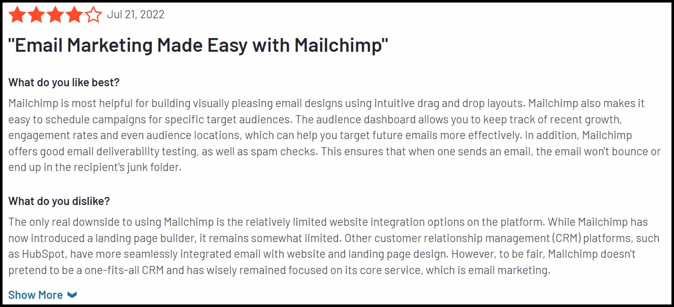 Popular Review of Mailchimp 