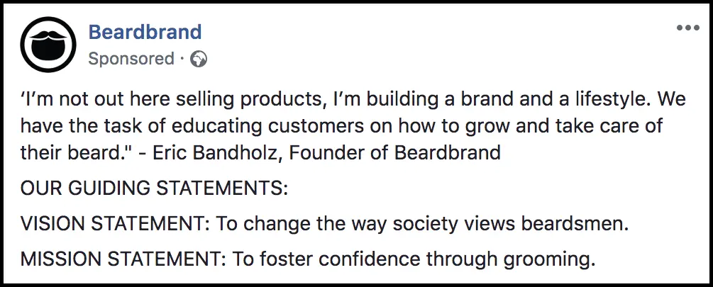 Consistent Messaging by Beardbrand To Engage Customers at Awareness Stage