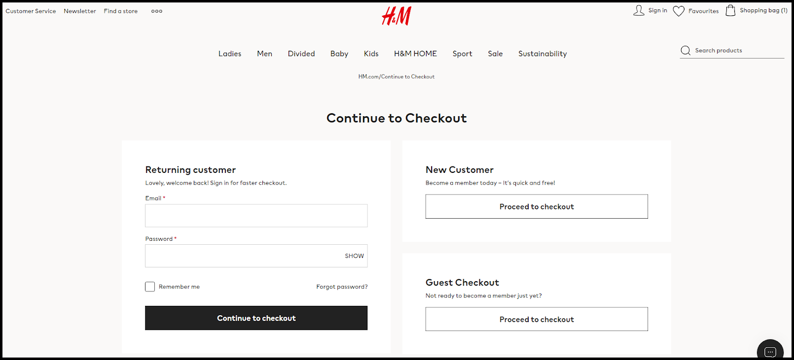 Growth Strategies - Reduce Friction In the Checkout Process like H&M