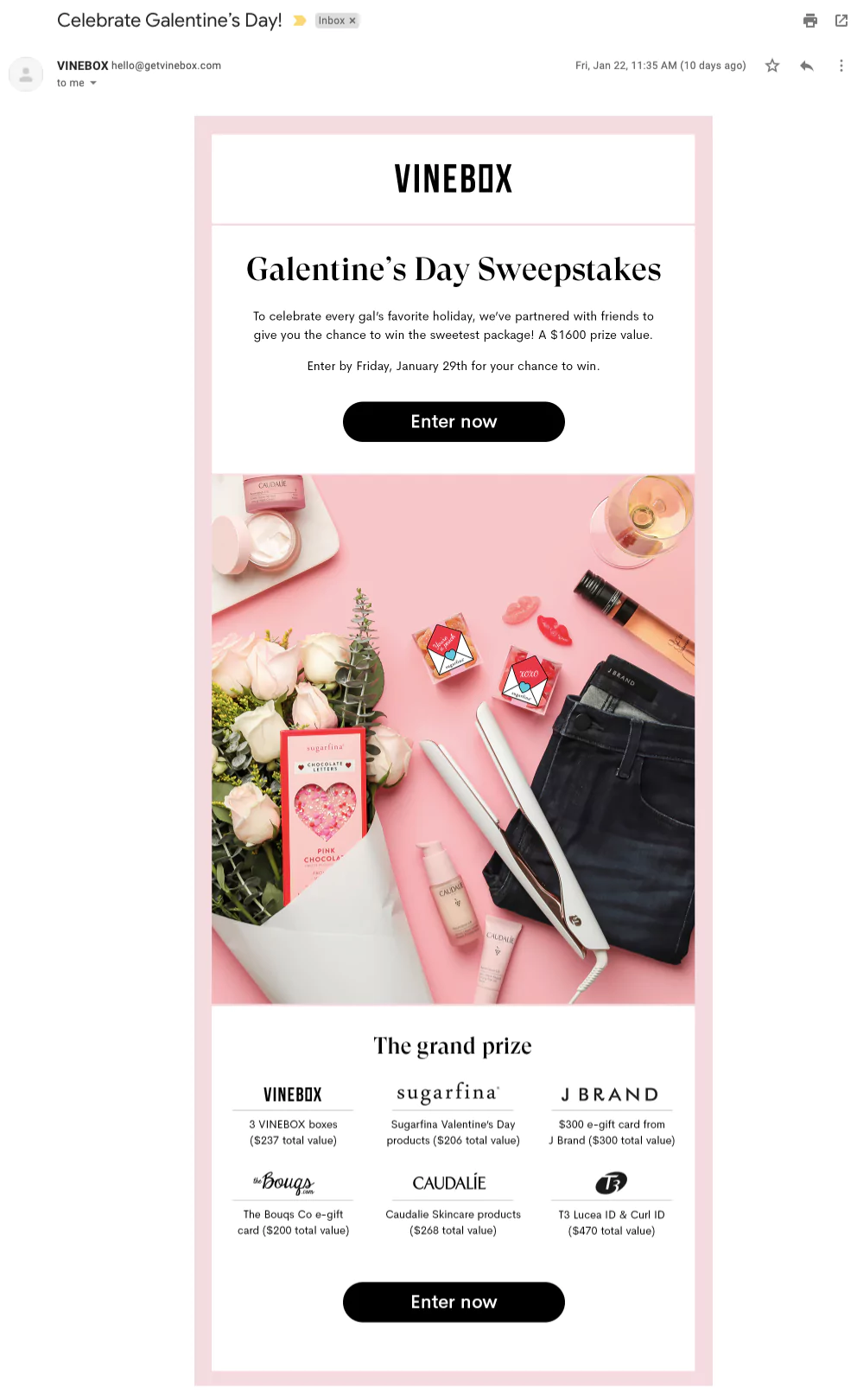 valentine's Day marketing ideas - Host a Giveaway Like VineBox