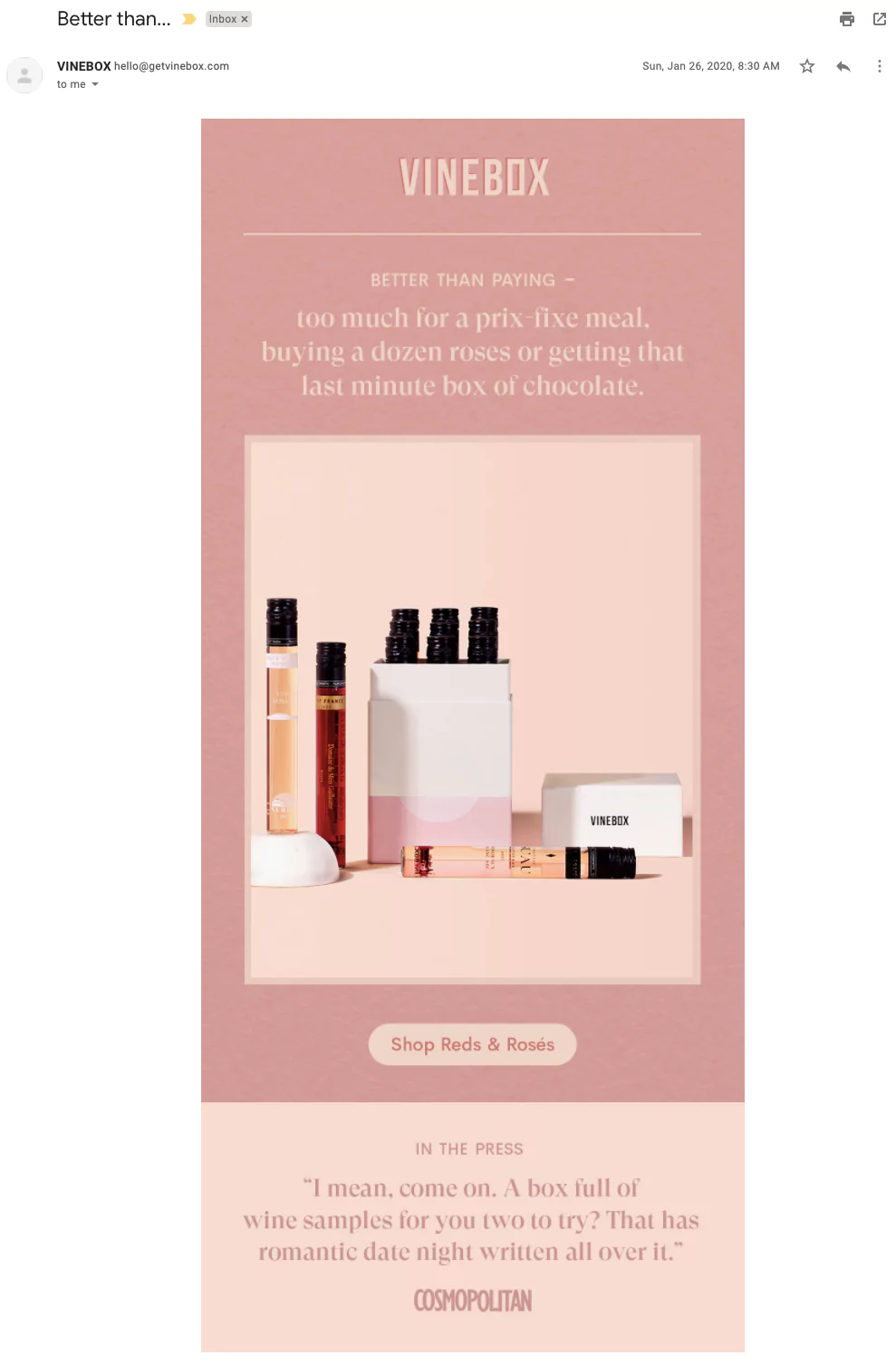 Valentine's Day Marketing Ideas - Email Campaigns Like Vinebox (3)