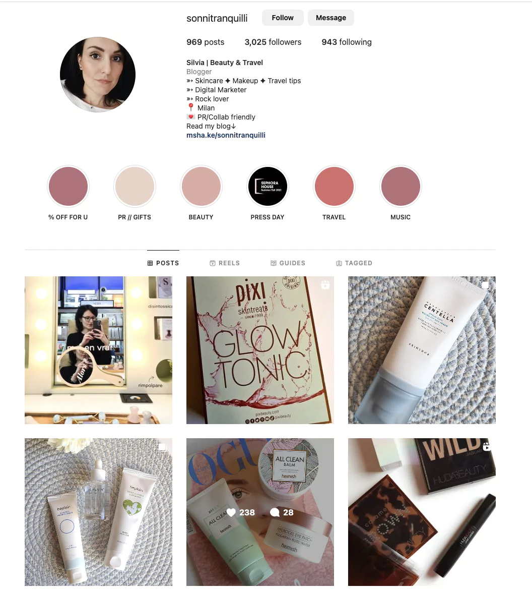 Engage with Micro-influencers Like Milan-based influencer @sonnitranquill