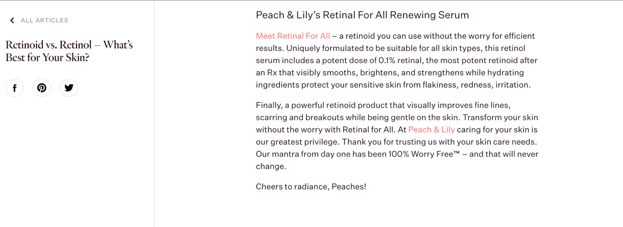 Ecommerce Blogs - Share helpful content like skincare brand Peach & Lily