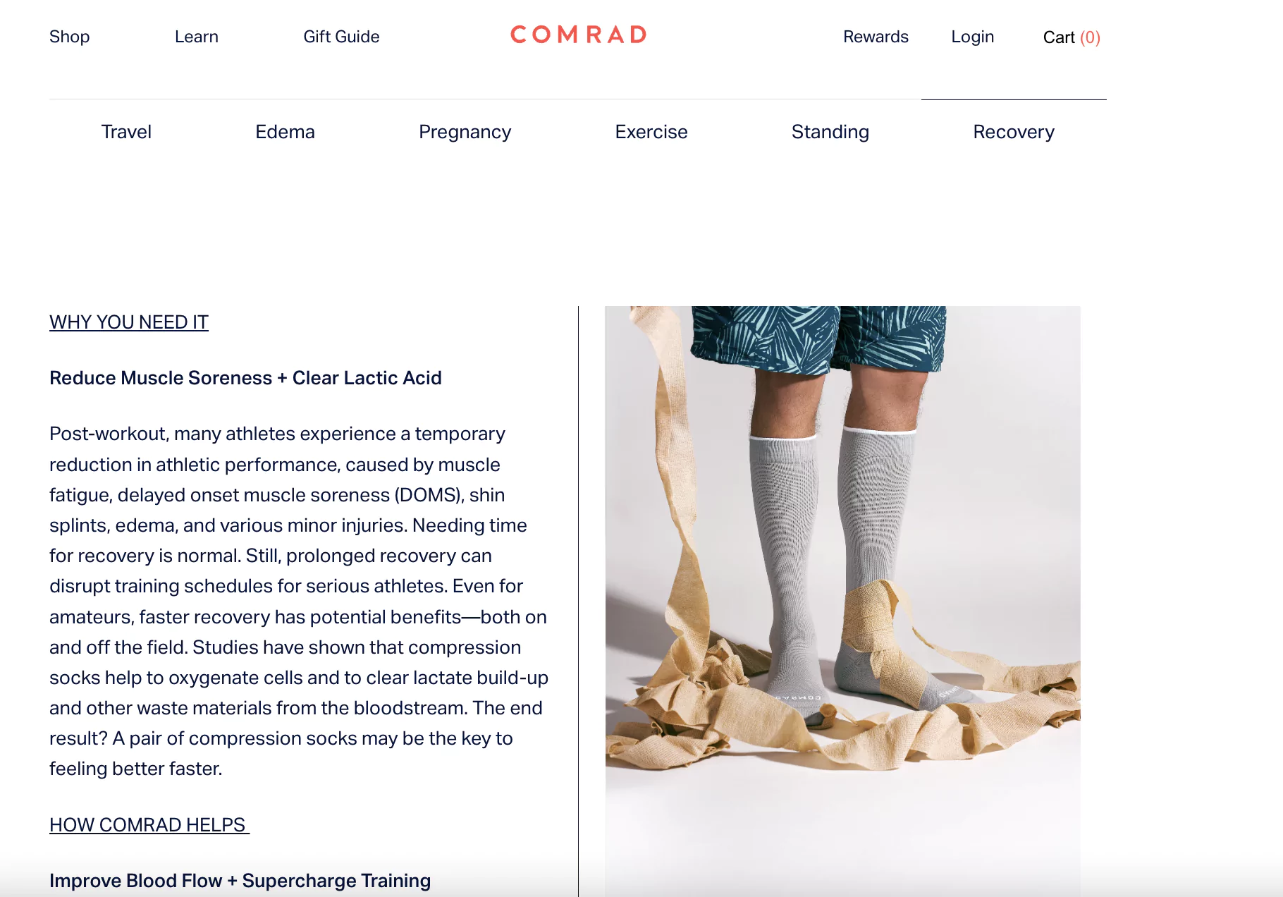 Ecommerce blogs - Maximize white space like Comrad Socks