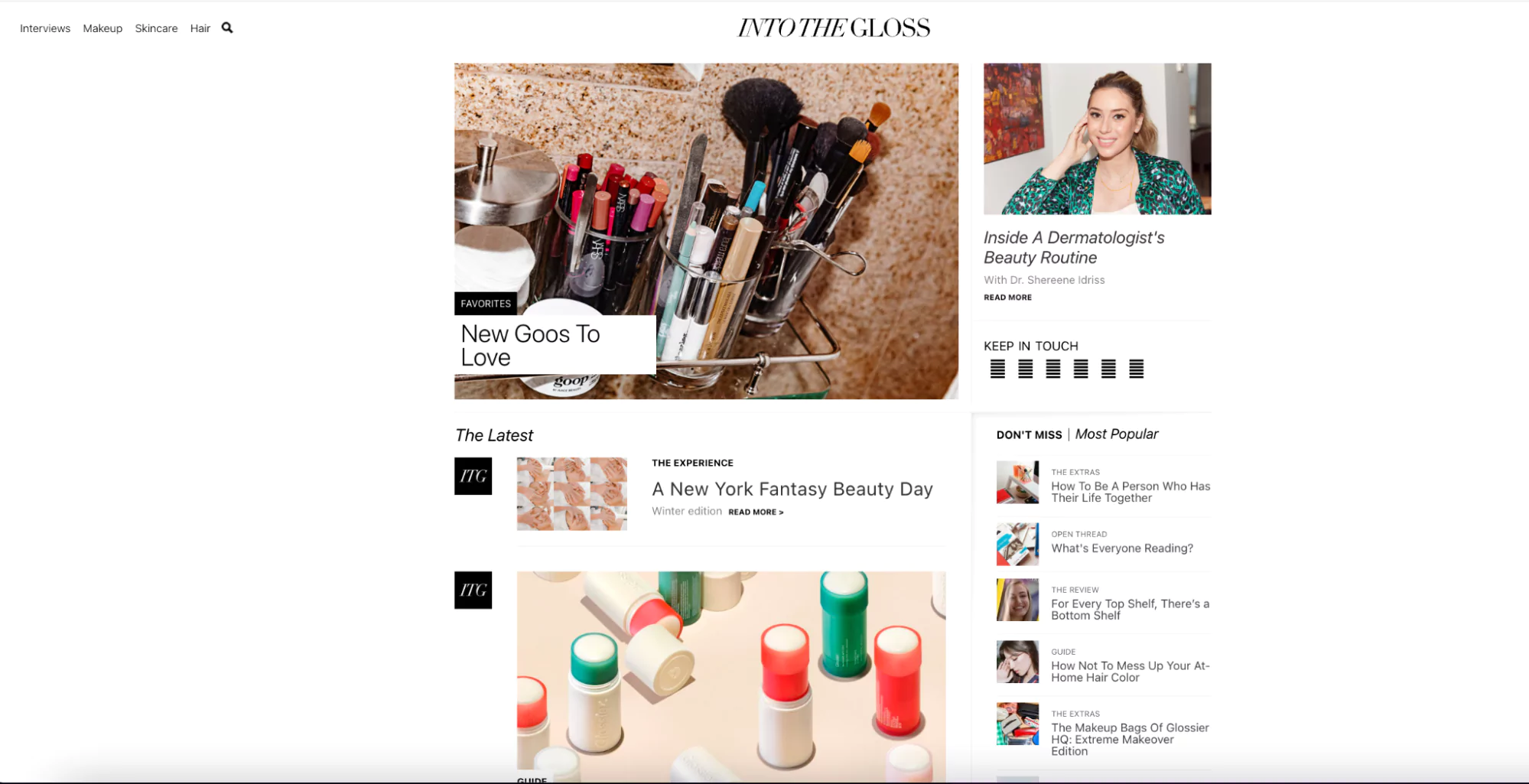 Ecommerce Blog Ideas - Glossier has a blog 