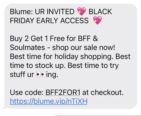 Tips  to optimize SMS marketing campaigns - Offer Discounts Like Blume