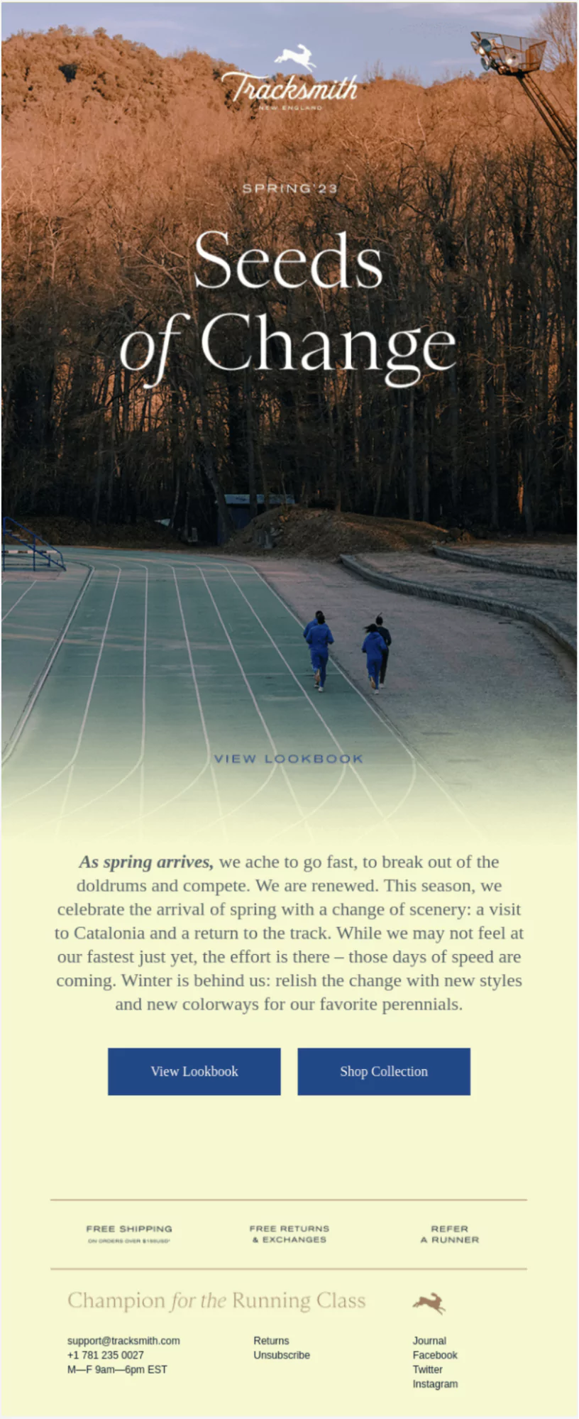 Email Newsletter Ideas - Seasonal Content Like Tracksmith