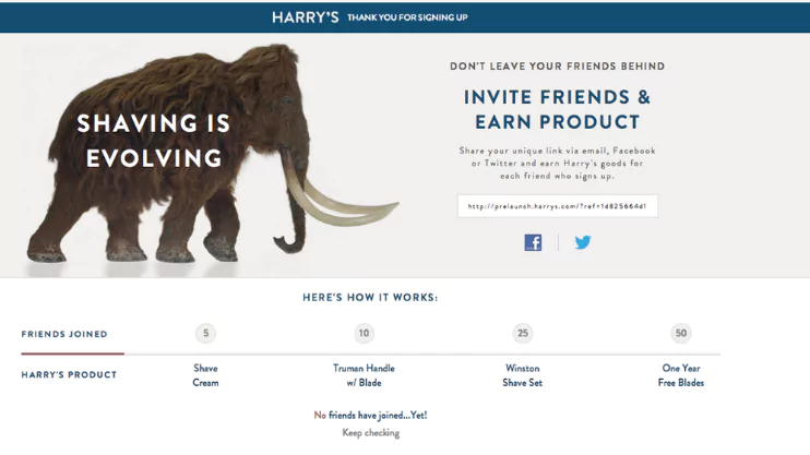 Examples of Customer Retention Campaigns - Referral Program Like Harry's