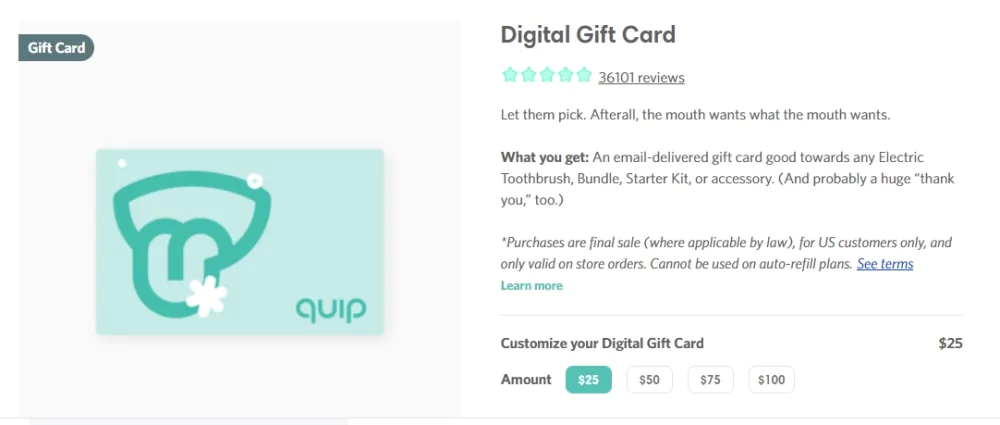 Types of Promo Codes - Gift with Purchase by Quip