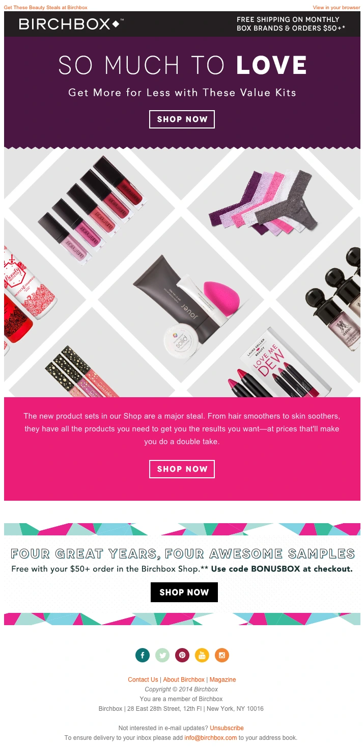 Cart Abandonment Email Examples - BirchBox