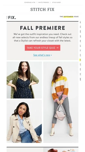 Product Recommendation email example - Stitch Fix