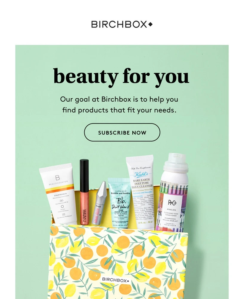 Anniversary email example - BirchBox