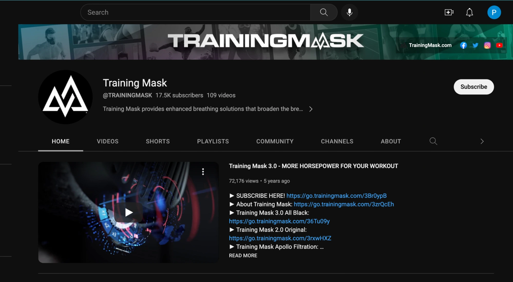 Training Mask Youtube Strategy