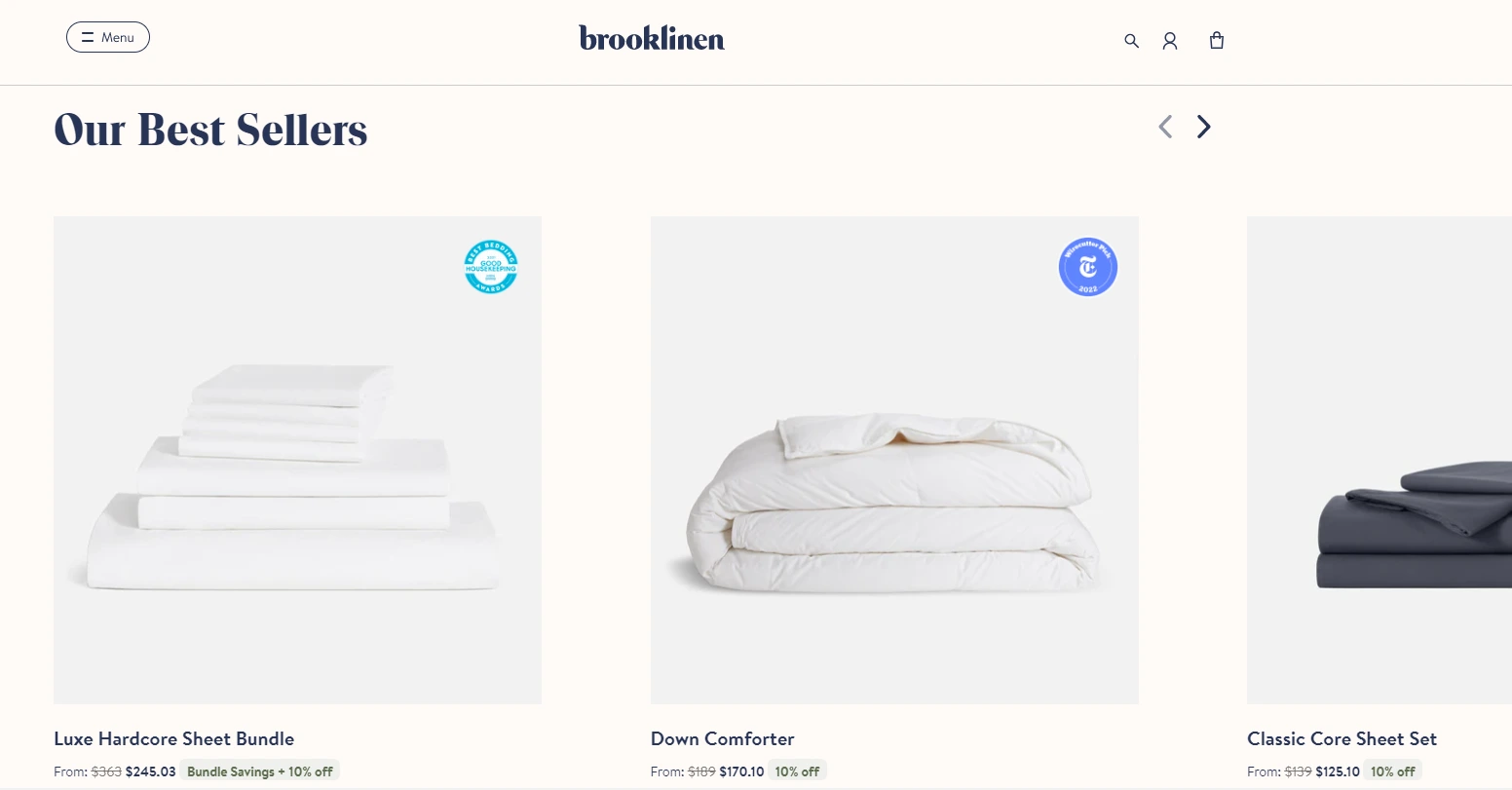 Ecommerce Marketing Strategies -hyper personalization Like Brooklinen