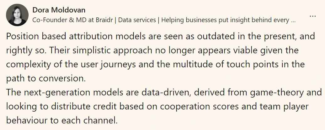 Dora Moldovan's tip on position attribution