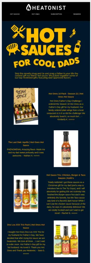 Father's Day Email Examples - Heatonist