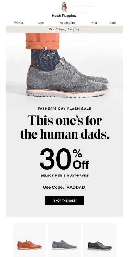 Father's Day Email Examples - Hush Puppies