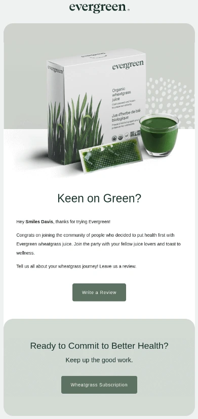 Email marketing Ideas-Post-purchase follow-ups like Evergreen