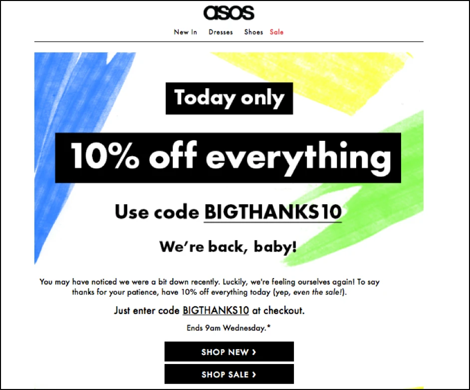 Email Marketing Ideas-Contests and giveaways like ASOS