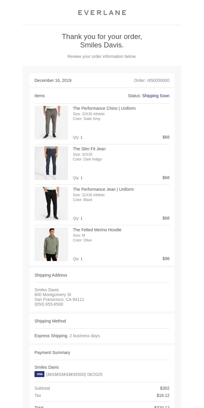 10 Thank-You Email Examples - Everlane