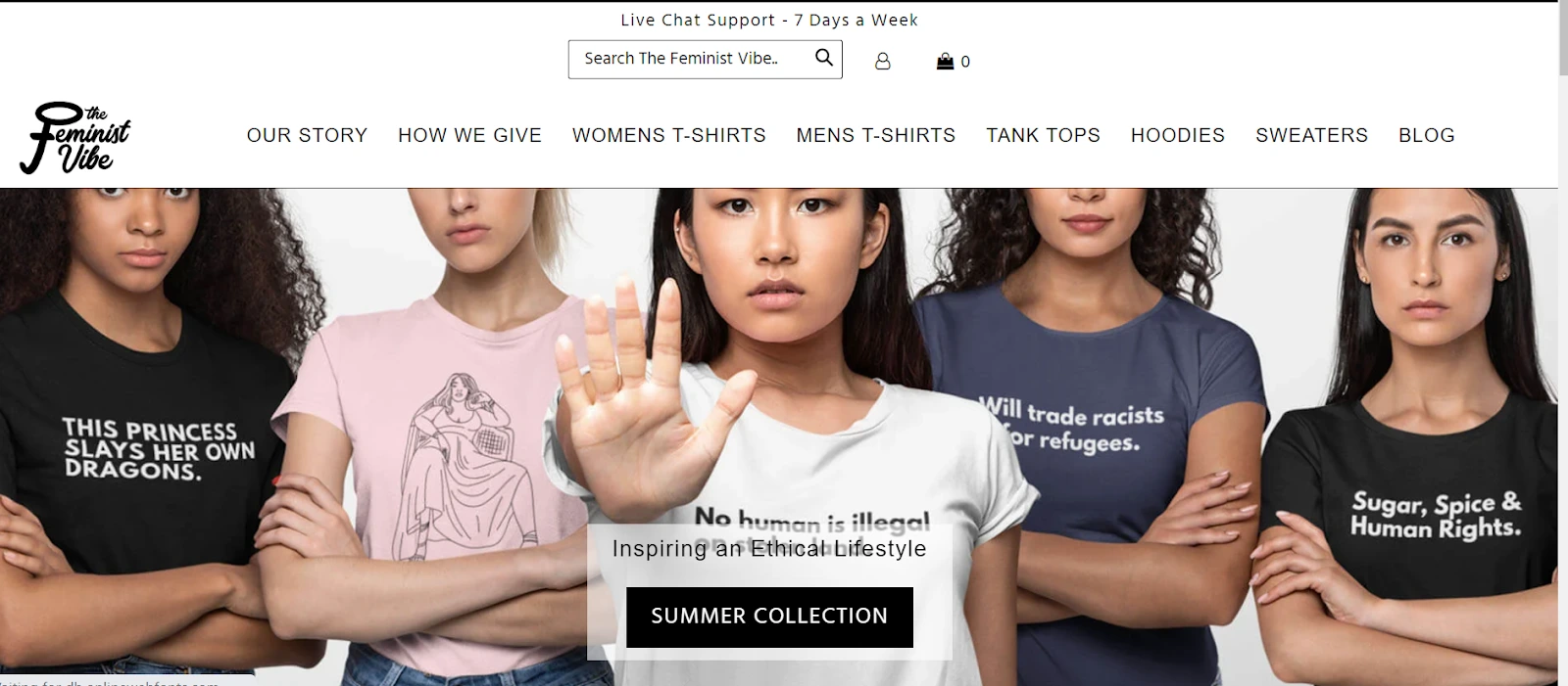 Best print on demand Shopify store examples - The Feminist Vibe