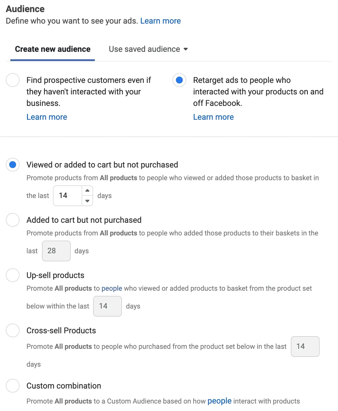 Setting up targeting on Facebook ads