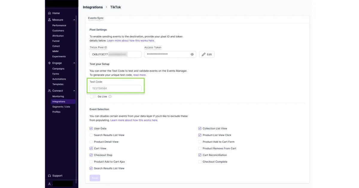 Testing the Events API setup on Lifesight