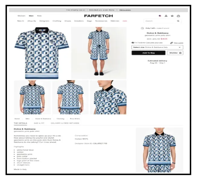 A Breakdown of High-Converting Product Pages Example - Farfetch 