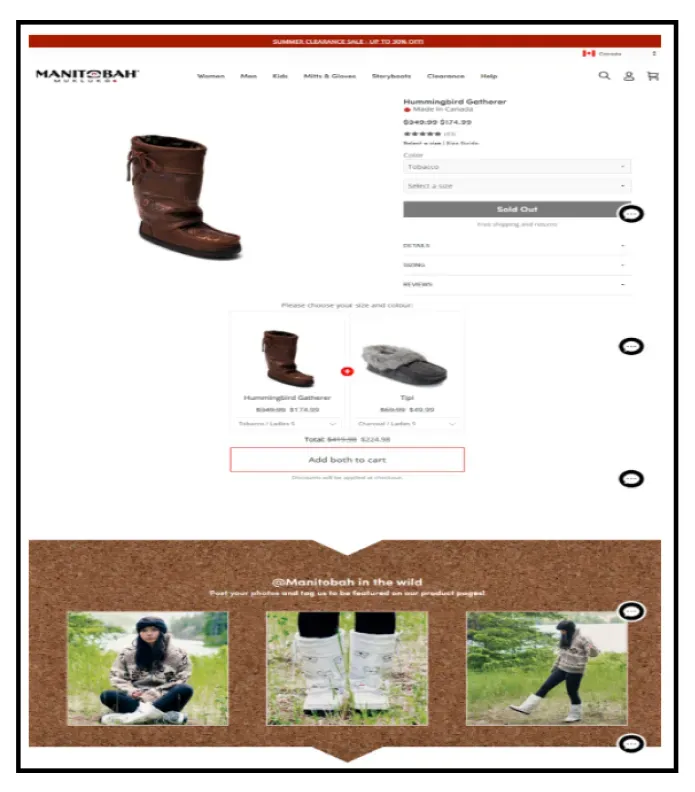 A Breakdown of High-Converting Product Pages Example - Manitobah