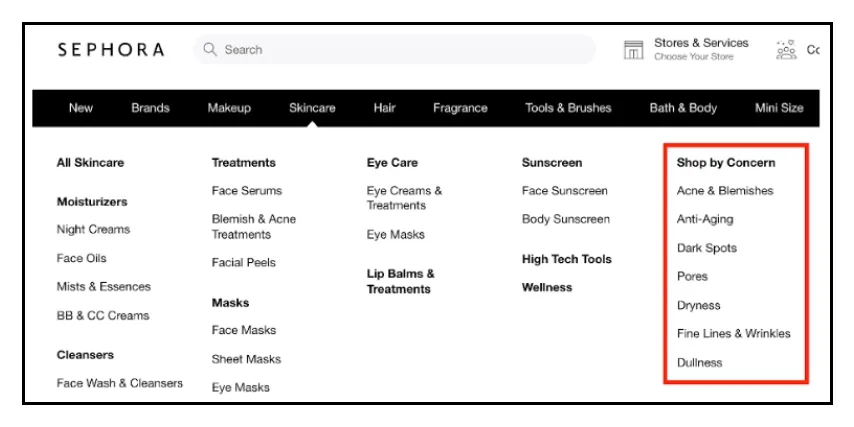 behavioral segmentation sephora shop by concern 44a12a0028 - Lifesight