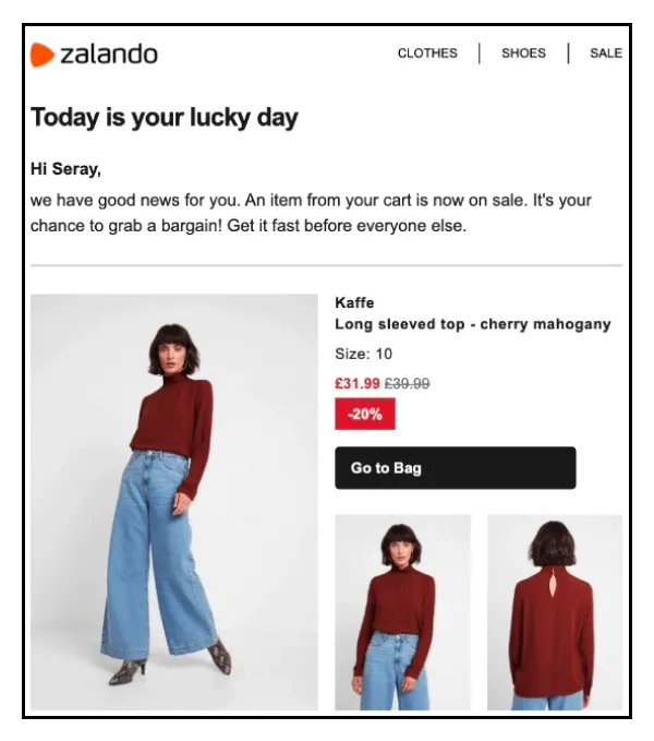 behavioral segmentation zalando sale on cart abandonment 7965e34394 - Lifesight