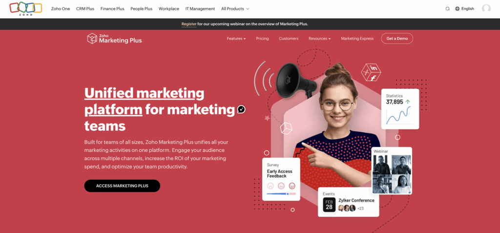 best unified marketing platform zoho marketing plus