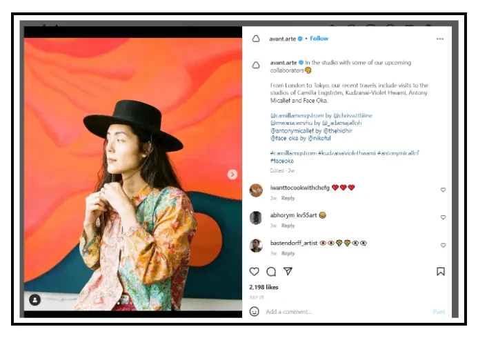 build an online presence avant arte instagram post 3f72dbf7a0 - Lifesight