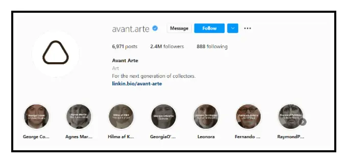 build an online presence avant arte instagram profile b2fb8d574d - Lifesight