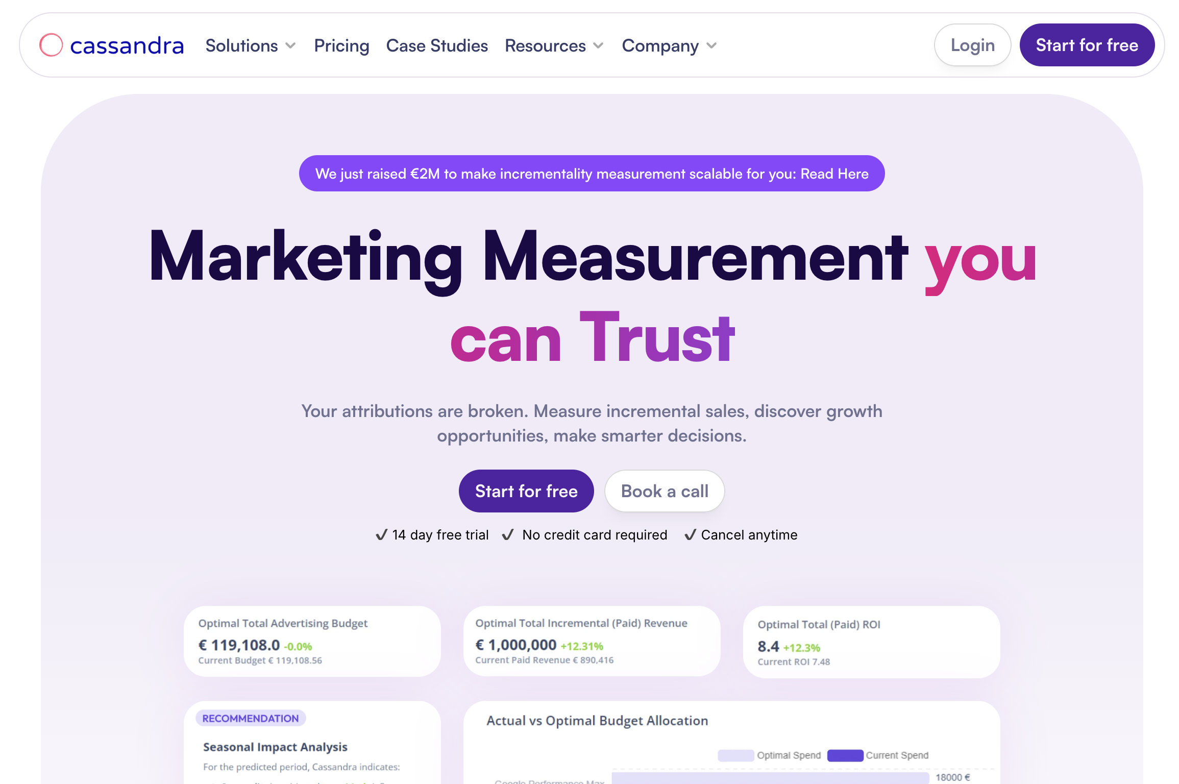 best marketing mix modeling software - Cassandra