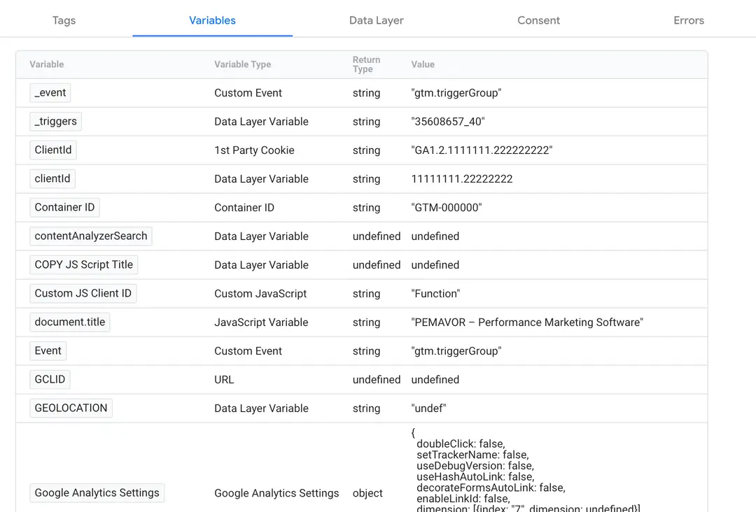 check variables in gtm d1b7e4bb80 - Lifesight