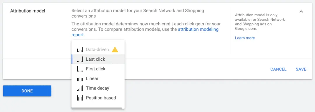 choose attribution model in google ads 27fc39dae2 - Lifesight