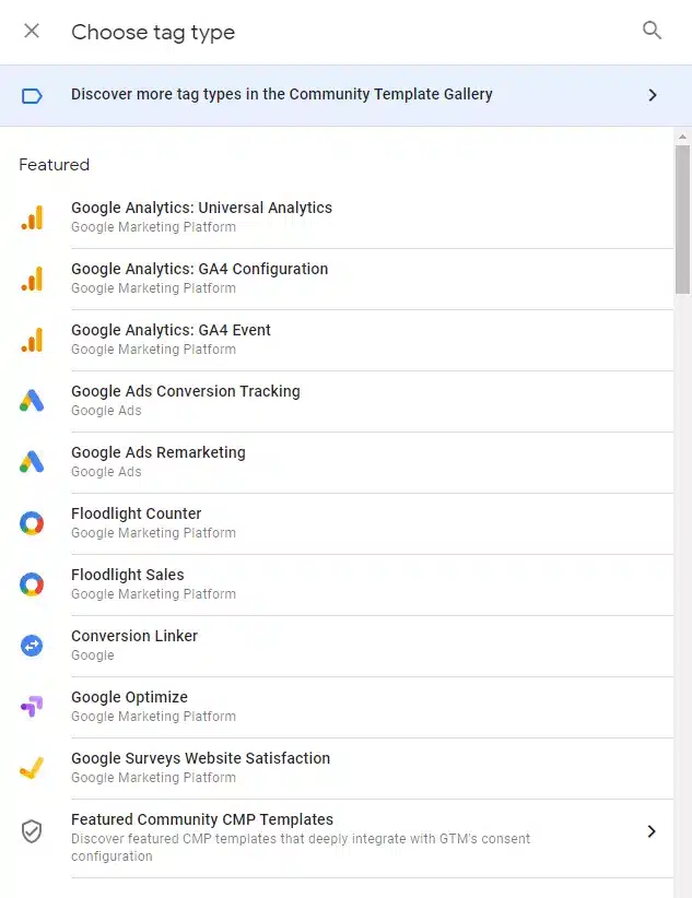 choose ga4 event as the tag type in google tag manager - Lifesight