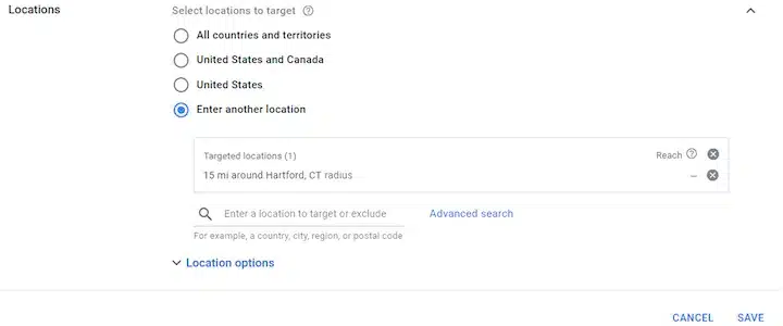 choose targeted location in google ads eda047c9a9 - Lifesight