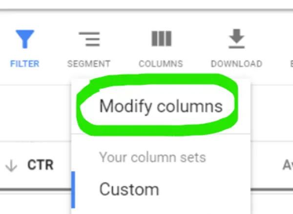 click on modify columns 4a1c0627b5 - Lifesight