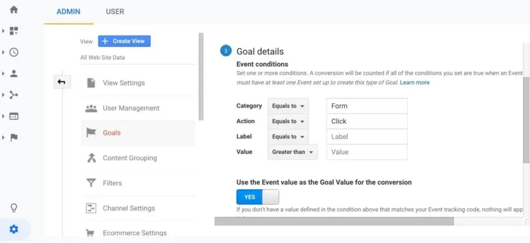 configure event conditions in google analytics f3ea326f80 - Lifesight