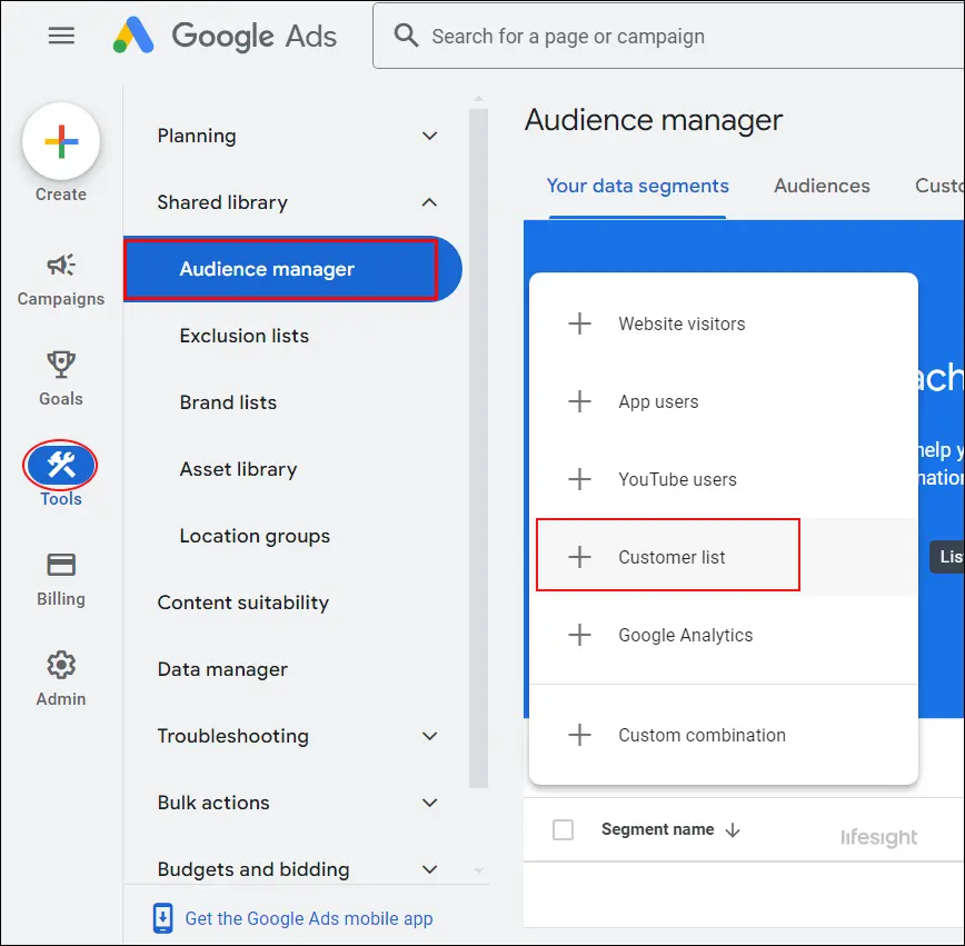 create a new customer list in google ads c3195f32f5 - Lifesight