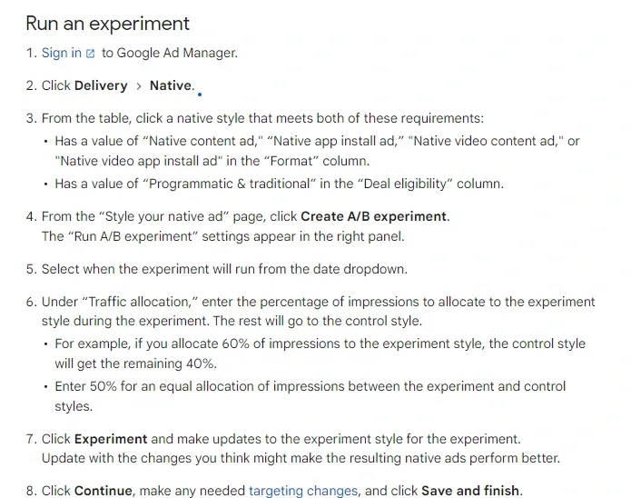 create ab native experiment test steps - Lifesight