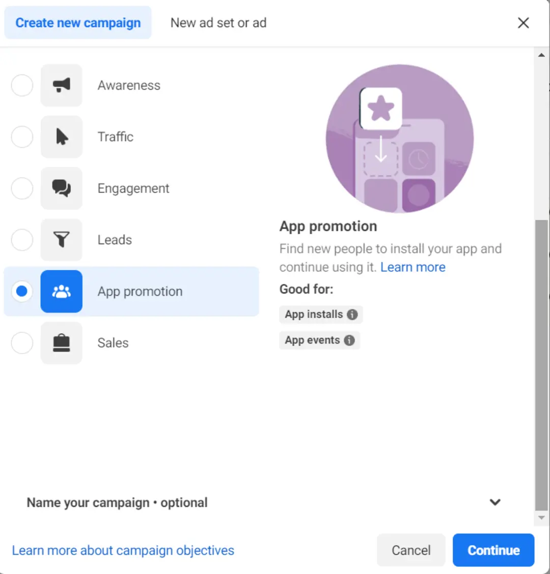 create new campaign for app installs - Lifesight