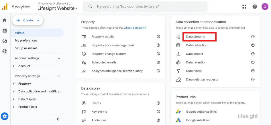data streams in ga4 - Lifesight